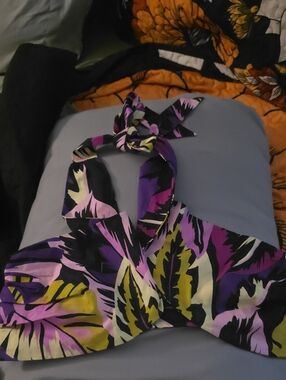 Purple Floral Halter Camisole Top - Unbranded